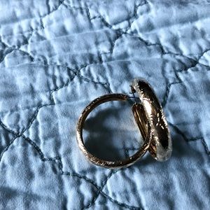 Large Gold Etched Hoops